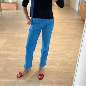 KULE The City Pants Utility Patch Pockets In Bright Blue Size 8